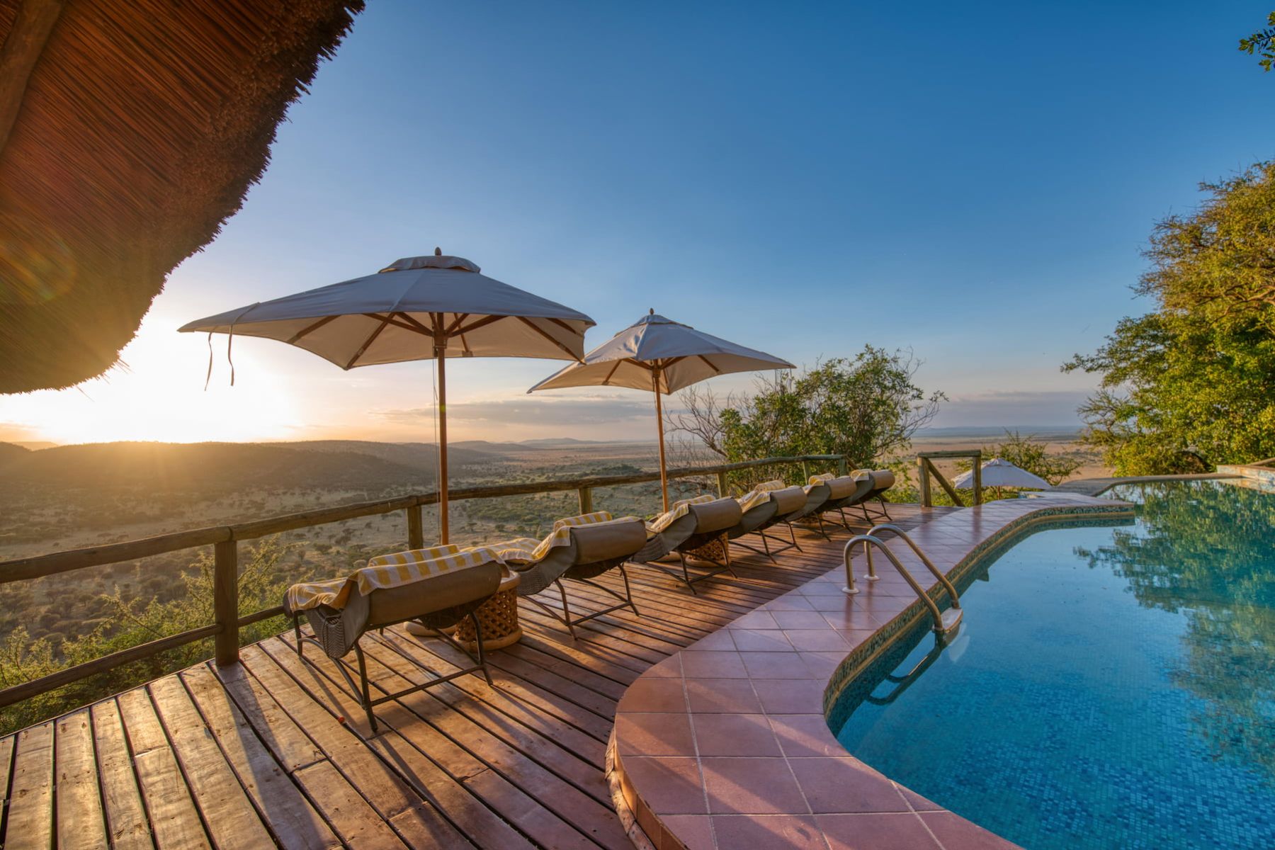 Veranda mit Weitsicht auf der Mbali Mbali Soroi Serengeti Lodge